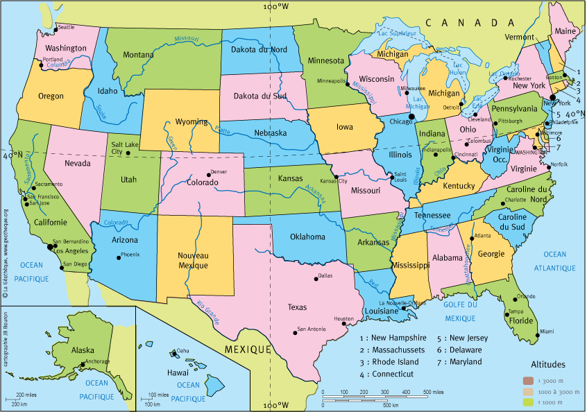 Carte Geographique De Usa