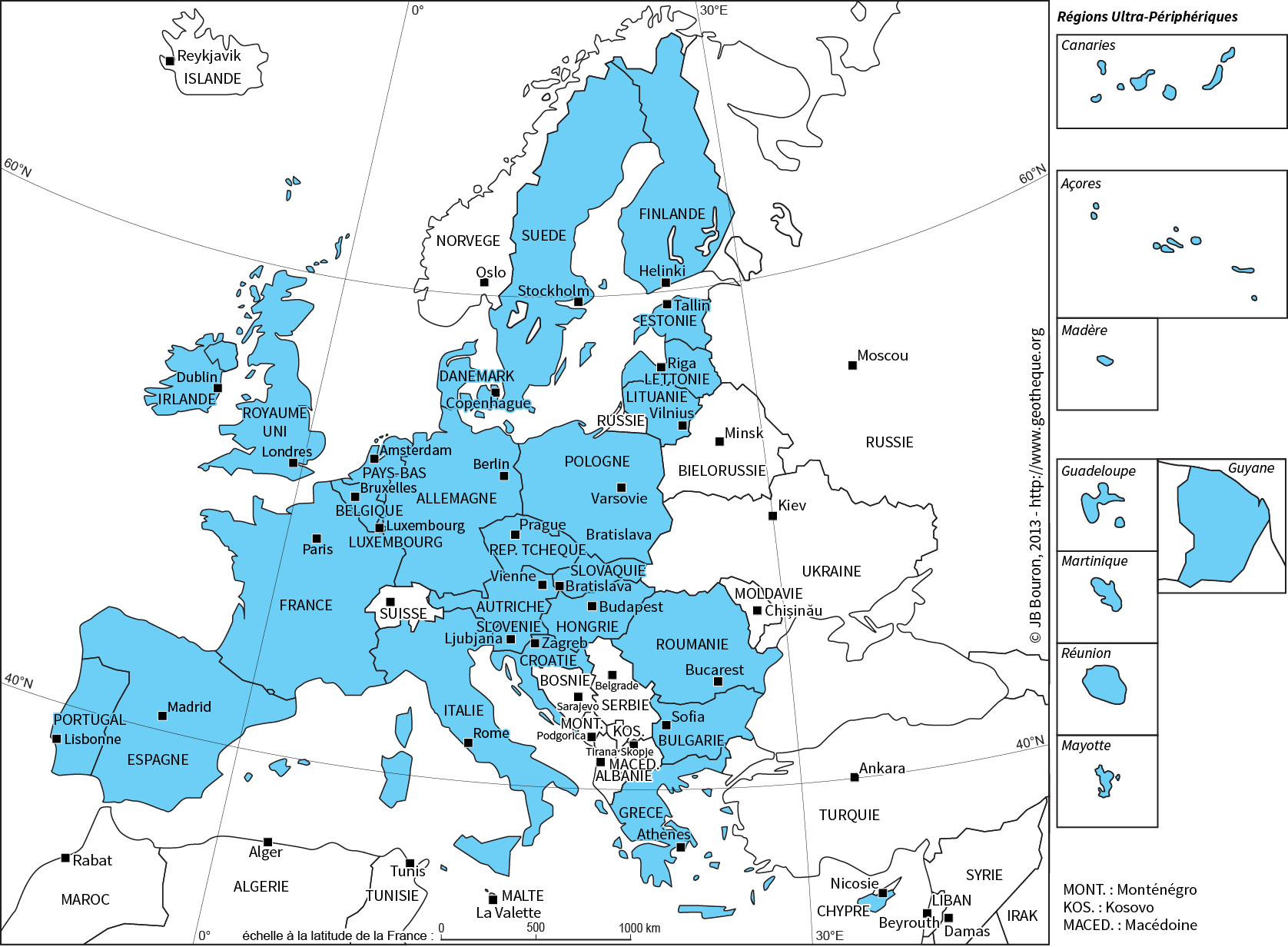 pays union européenne et capitales